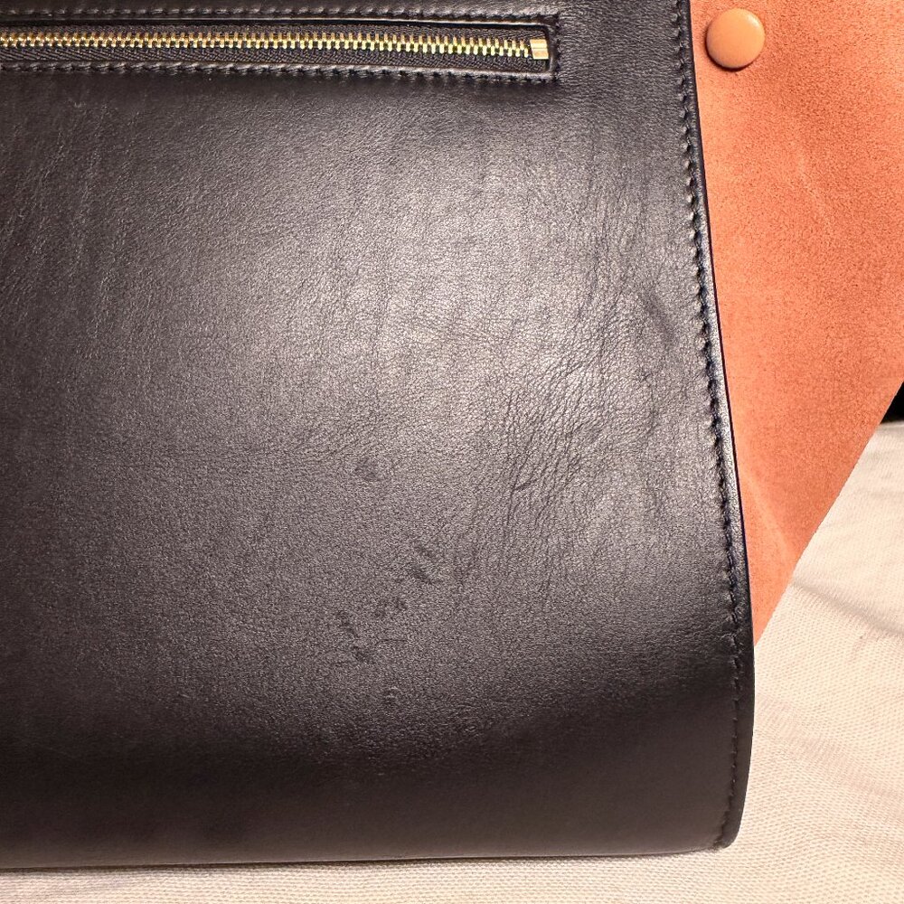 Celine Beige Python Tricolor Leather Medium Trape… - image 4